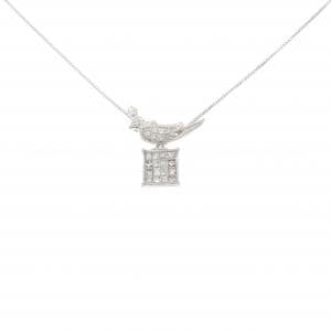 K18WG バード ダイヤモンド ネックレス 0.25CT