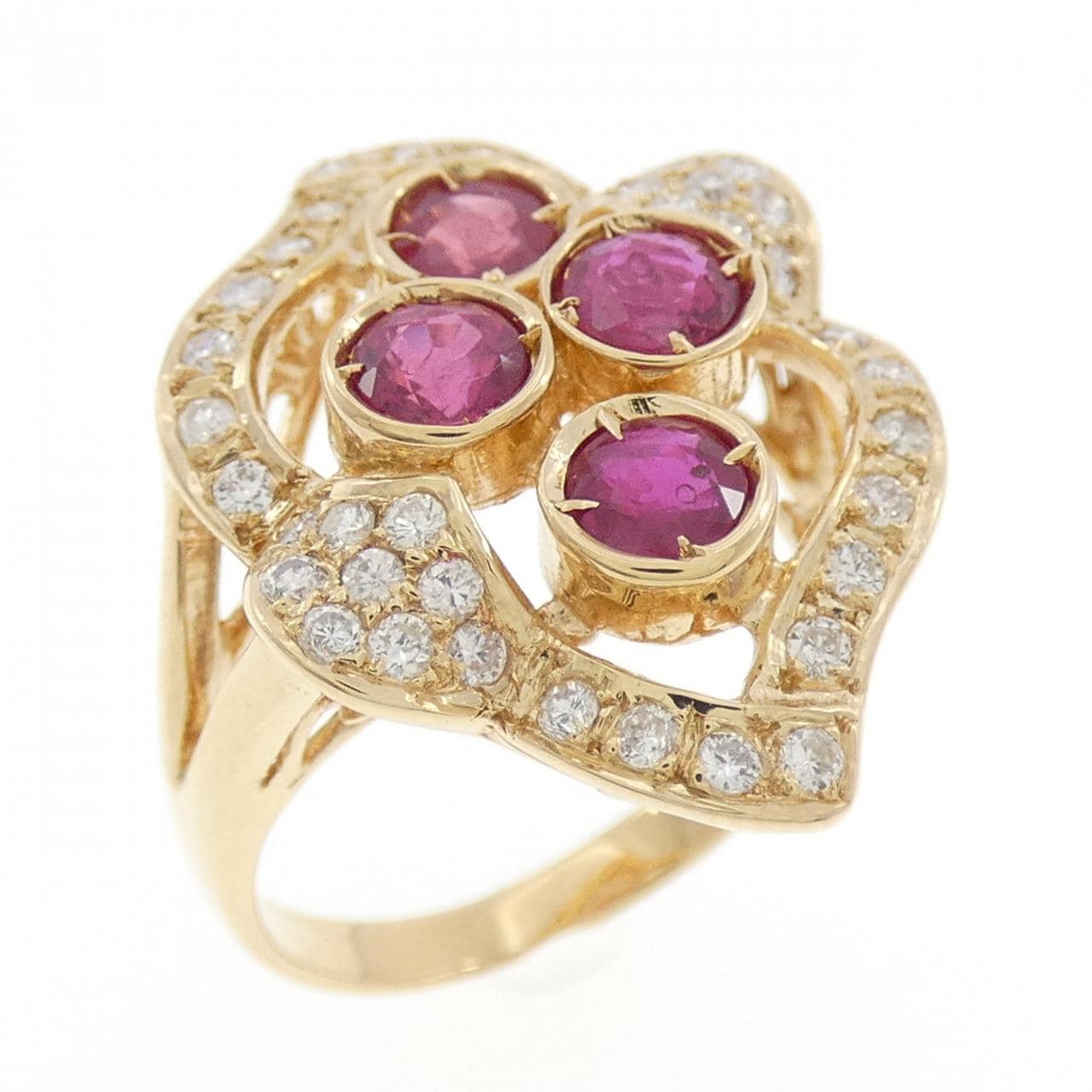 K18YG ルビー リング 0.98CT