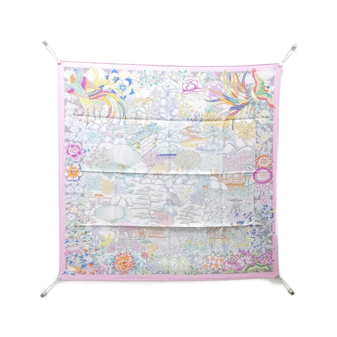 【未使用品】エルメス MILLE FEUILLES DE SOIE カレ ダブル フェイス 904126S スカーフ