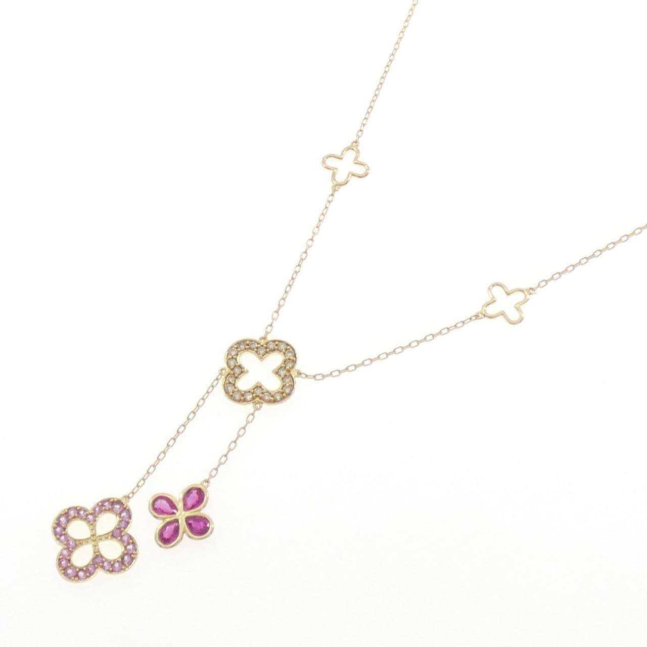 K18YG カラーストーン ネックレス