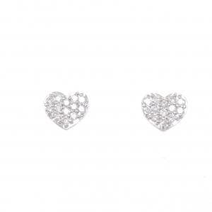 K18WG ハート ダイヤモンド ピアス 0.20CT