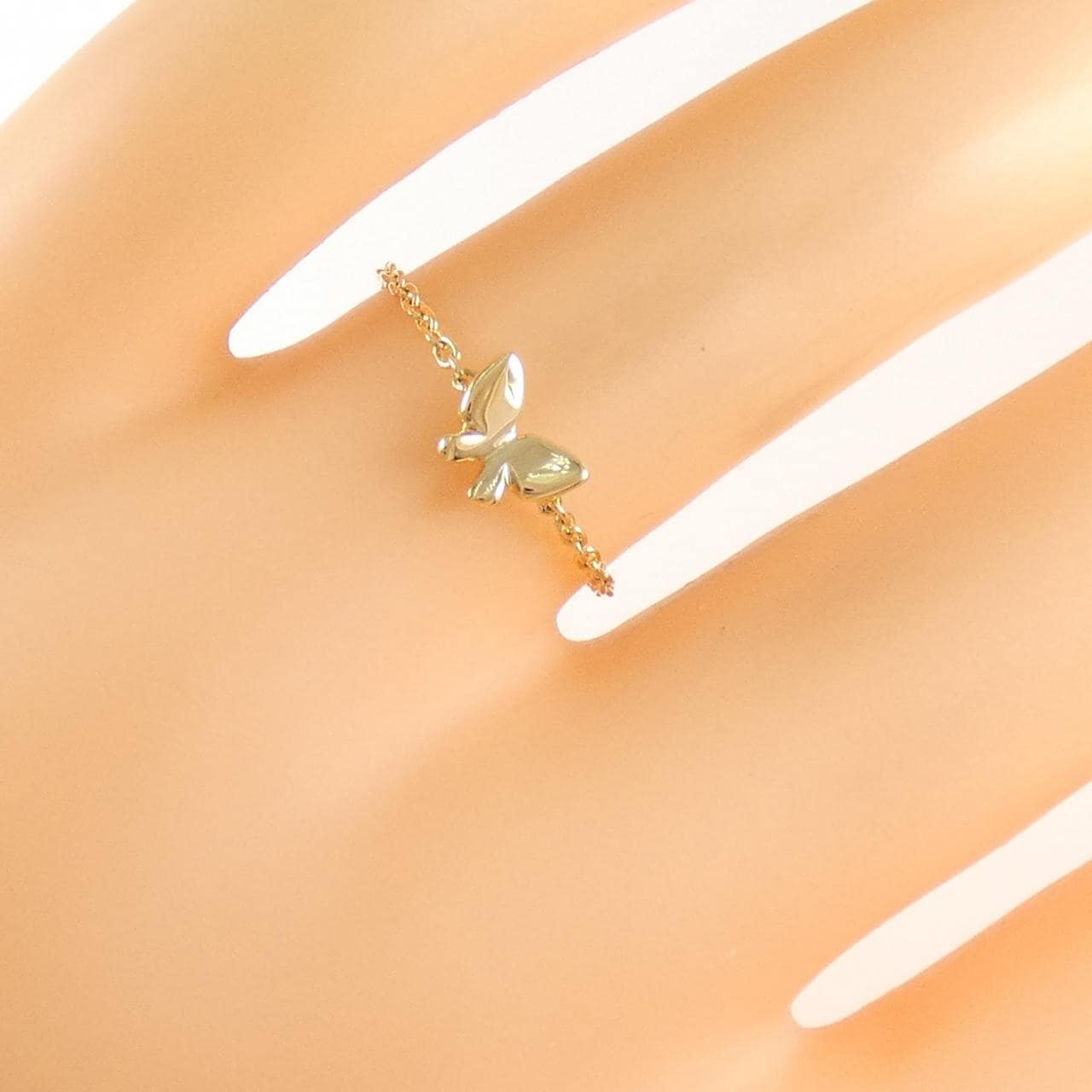 K18YG バタフライ ダイヤモンド リング 0.01CT