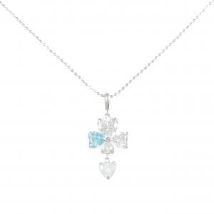 K14WG ハート キュービック ネックレス