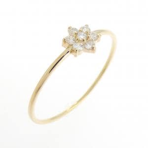 【リメイク】K18YG フラワー ダイヤモンド リング 0.10CT