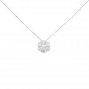PT900/PT850 フラワー ダイヤモンド ネックレス 1.00CT