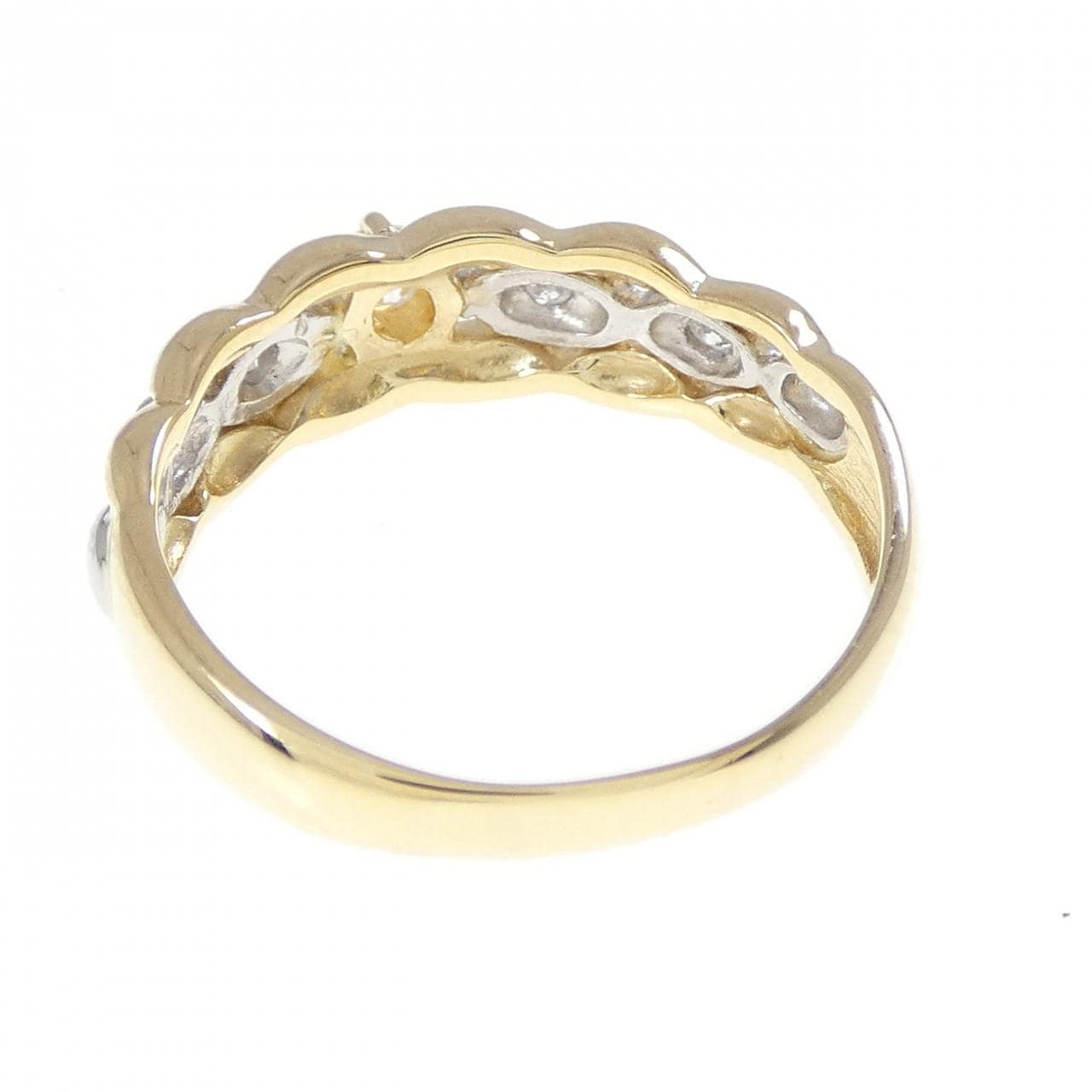 K18YG/PT900 ダイヤモンド リング 0.15CT
