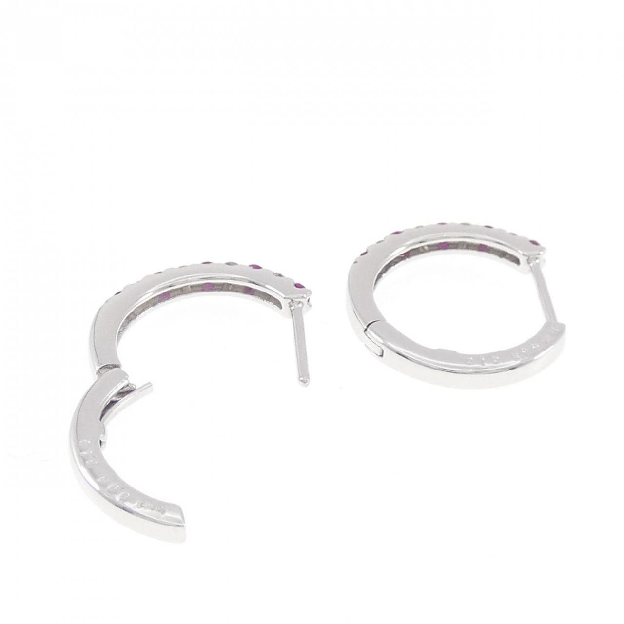 K18WG ルビー ピアス 0.20CT