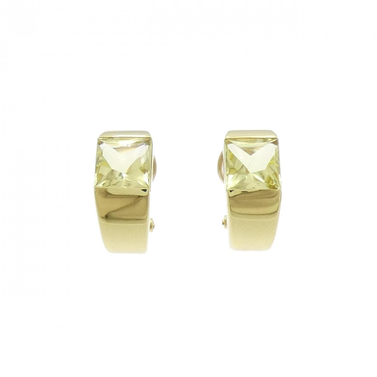 K18YG Quartz earrings