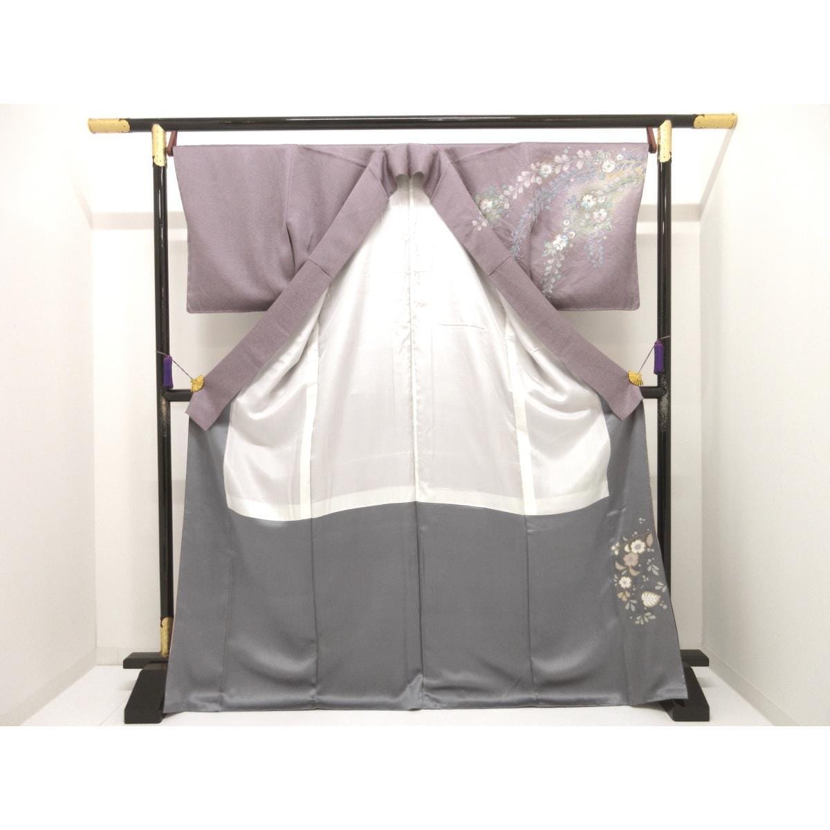 【未使用品】友禅金边和渐变染色和服，宽L码