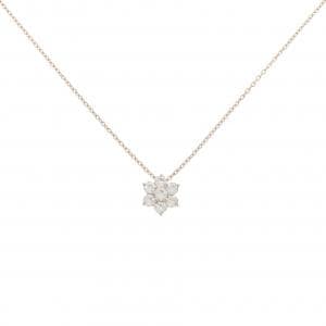 K18PG フラワー ダイヤモンド ネックレス 0.40CT
