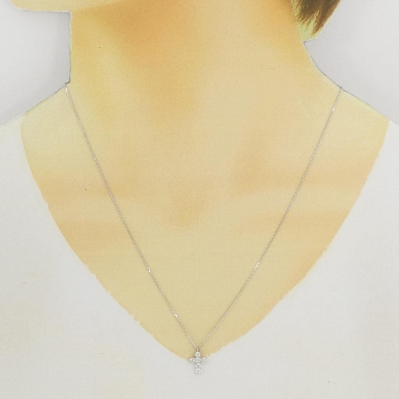 ヴァンドーム クロス ダイヤモンド ネックレス 0.30CT