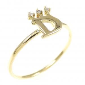 K18YG イニシャルD ダイヤモンド リング 0.01CT