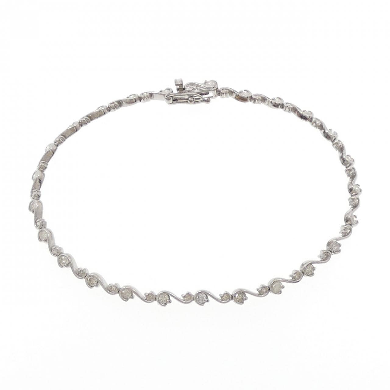 K18WG ダイヤモンド ブレスレット 1.00CT