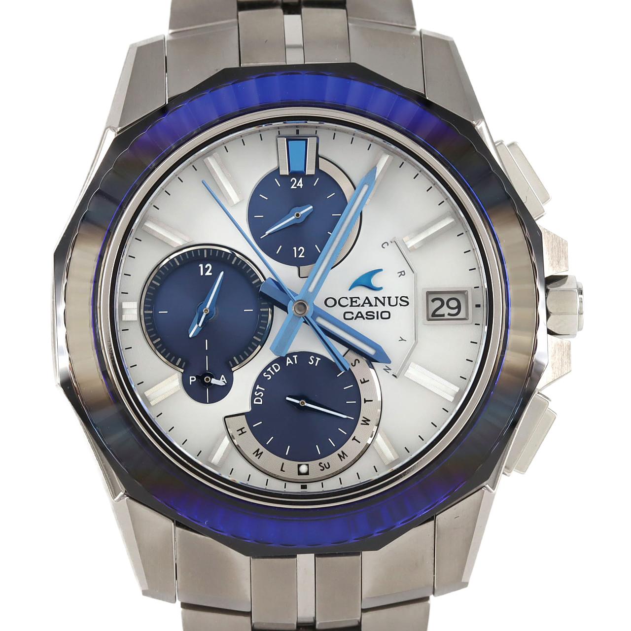 カシオ オシアナスマンタ 電波時計 TI LIMITED OCW-S6000PB-7AJR TI ソーラークォーツ