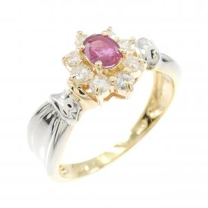 K18YG/PT900 ルビー リング
