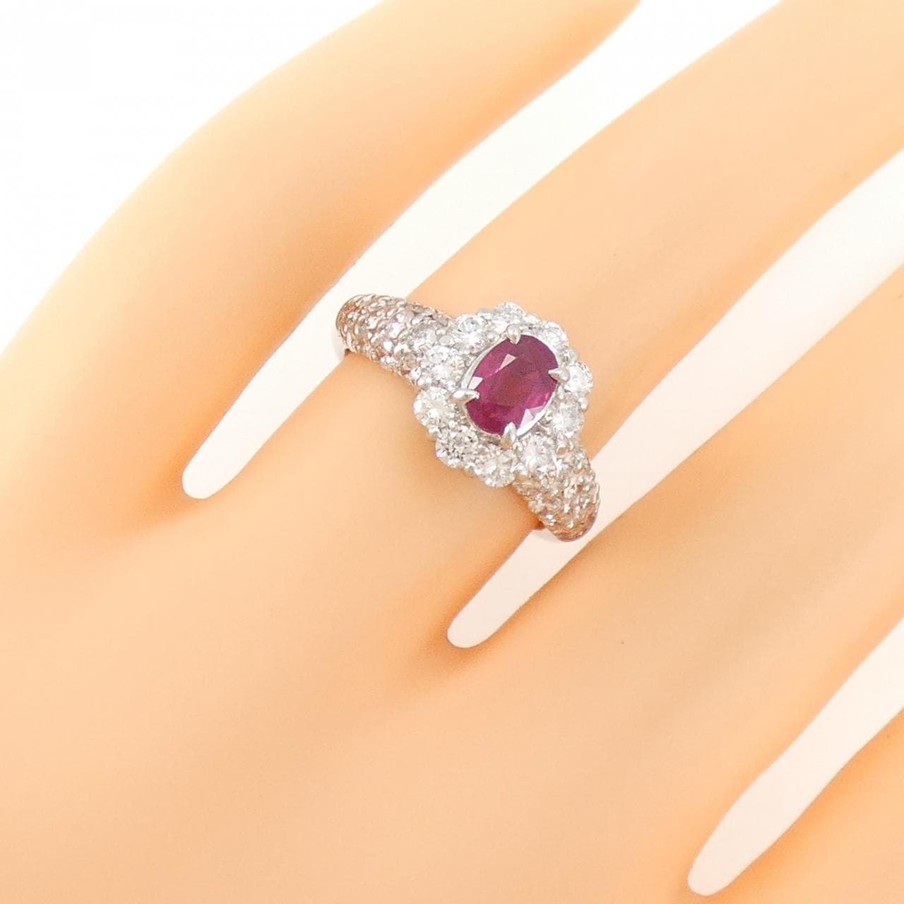 PT Flower Ruby Ring 0.66CT