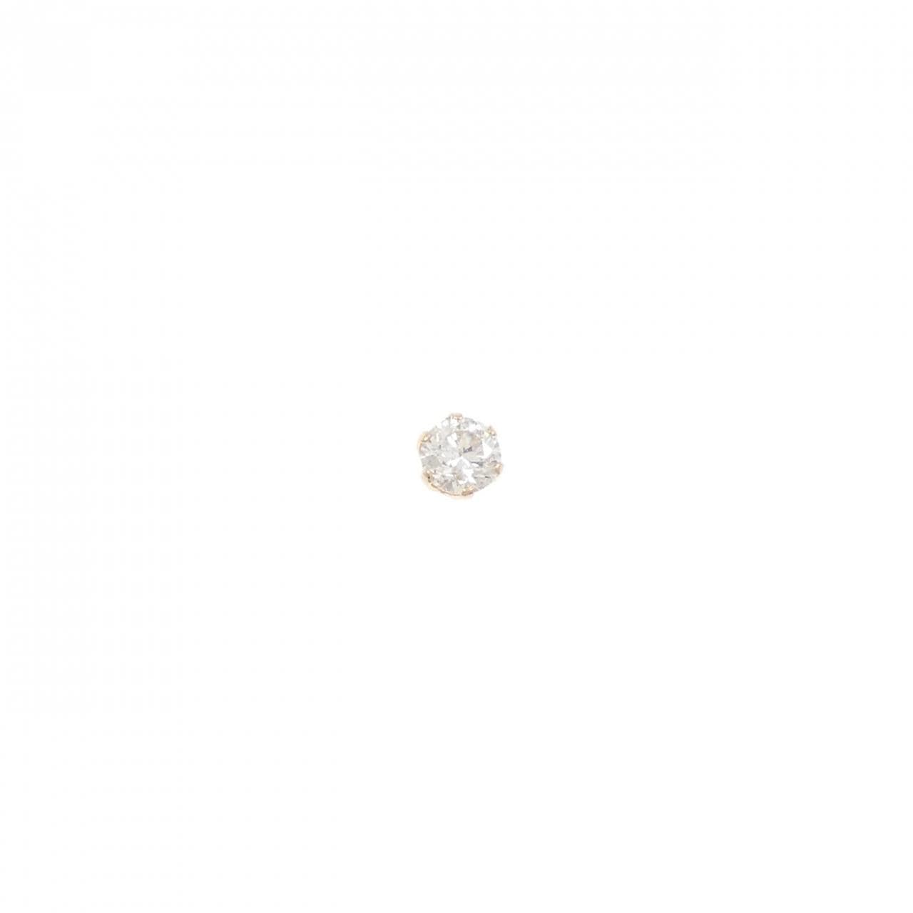 K18PG ソリティア ダイヤモンド ピアス 0.15CT 片耳