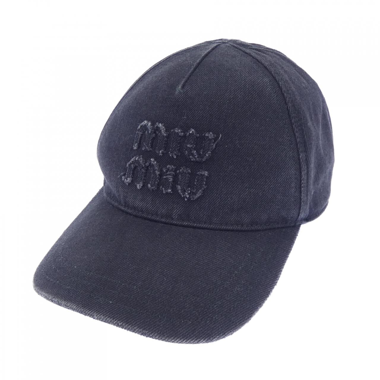 ミュウミュウ MIU MIU デニムベースボールキャップ 5HC179 2CL4 キャップ