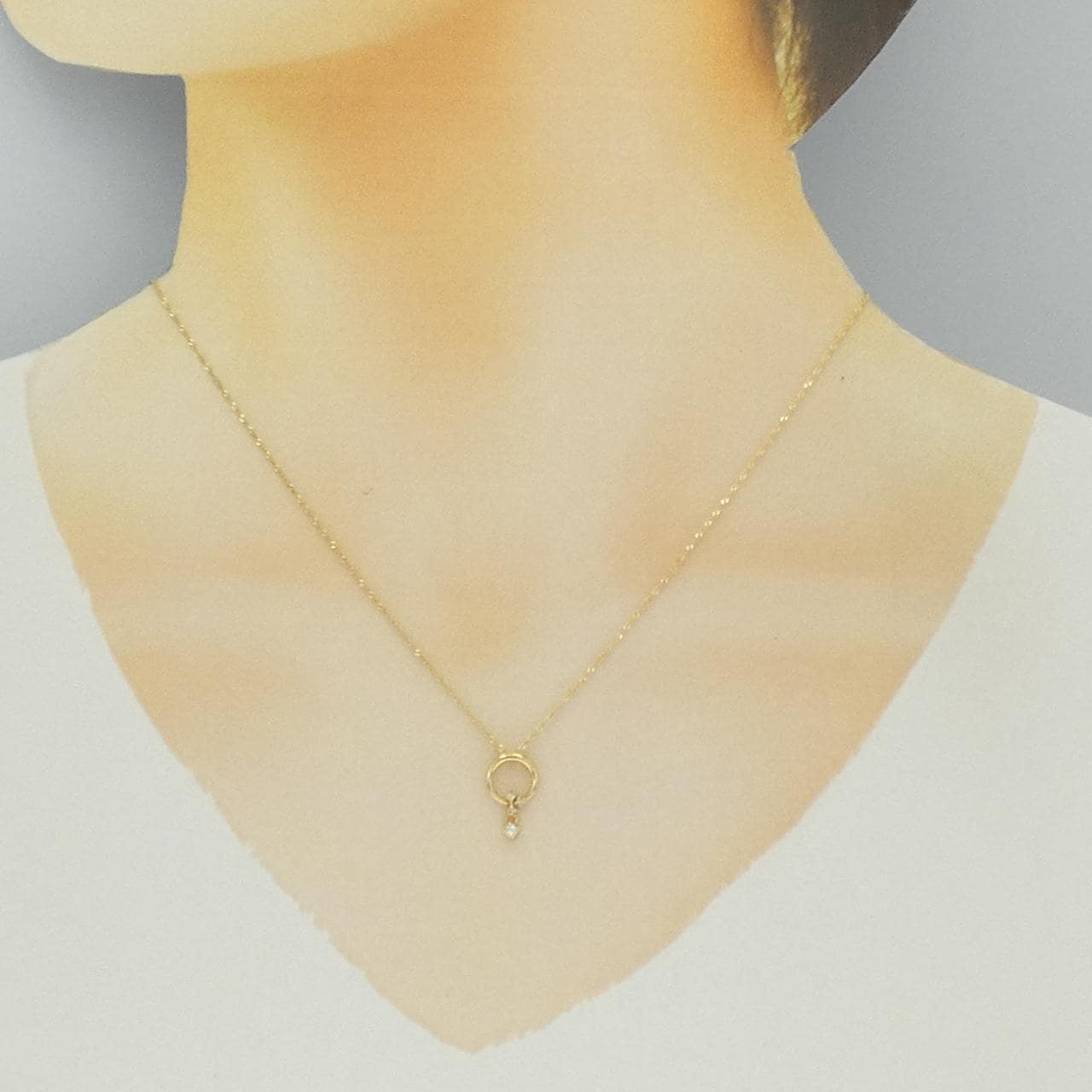 K18YG/750YG ダイヤモンド ネックレス 0.05CT