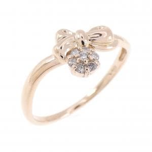 K18PG リボン ダイヤモンド リング 0.07CT