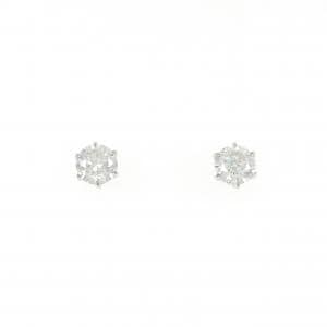 PT900 ソリティア ダイヤモンド ピアス 0.70CT
