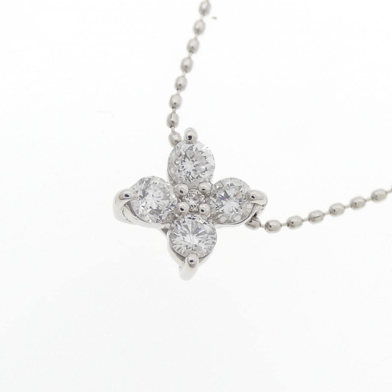 PT900/PT850 フラワー ダイヤモンド ネックレス 0.31CT