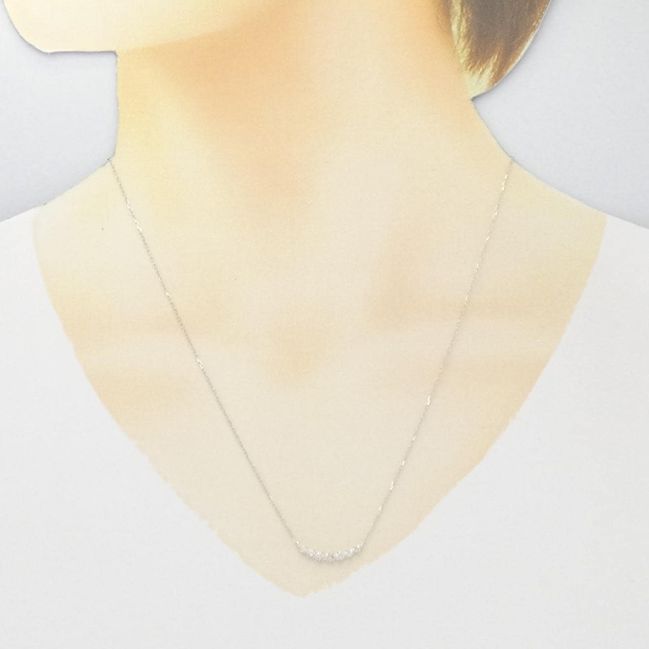 K18WG ダイヤモンド ネックレス 0.13CT