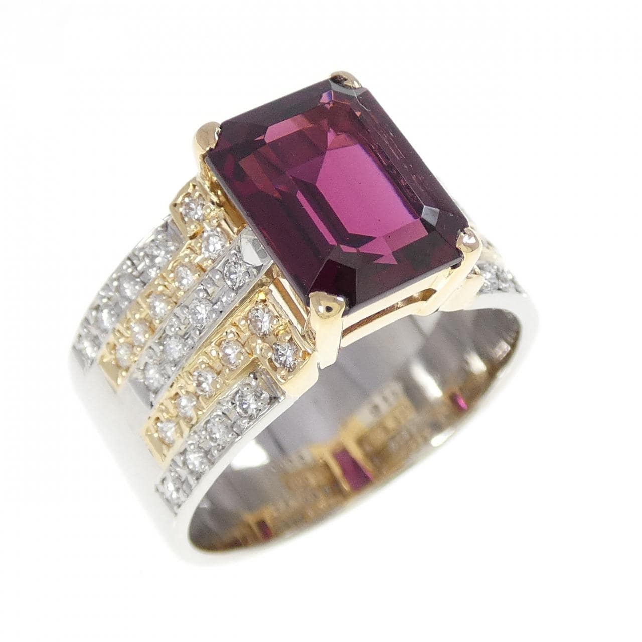 PT900/K18YG ガーネット リング 3.90CT