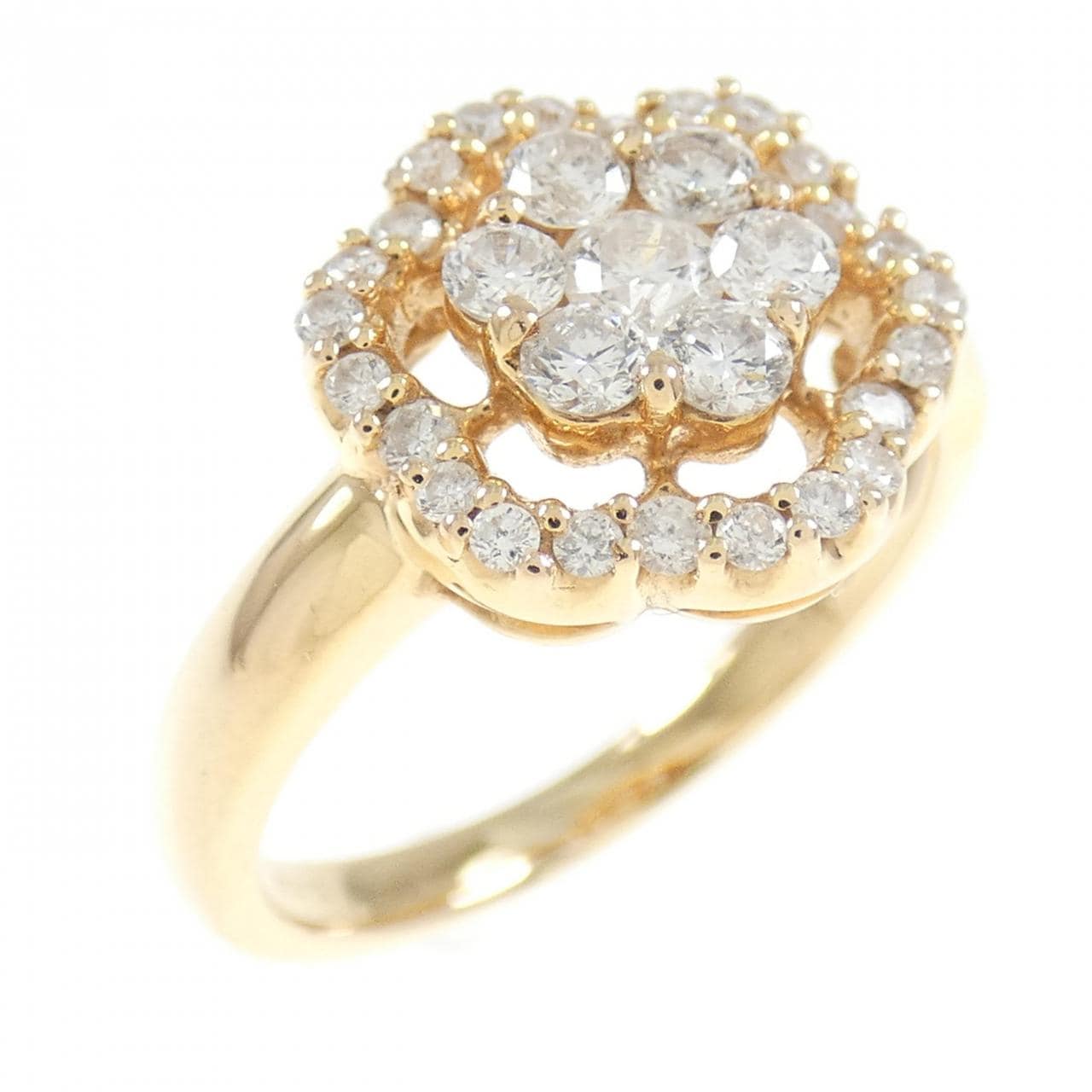 K18PG flower Diamond ring 0.54CT