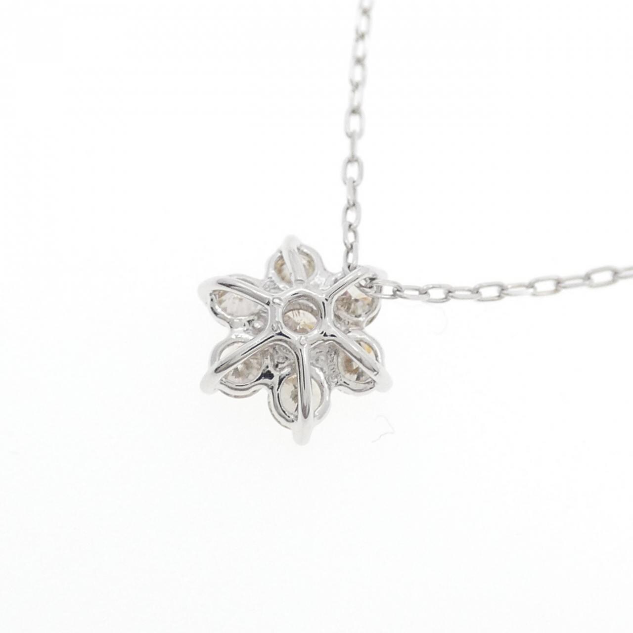 K18WG フラワー ダイヤモンド ネックレス 0.50CT