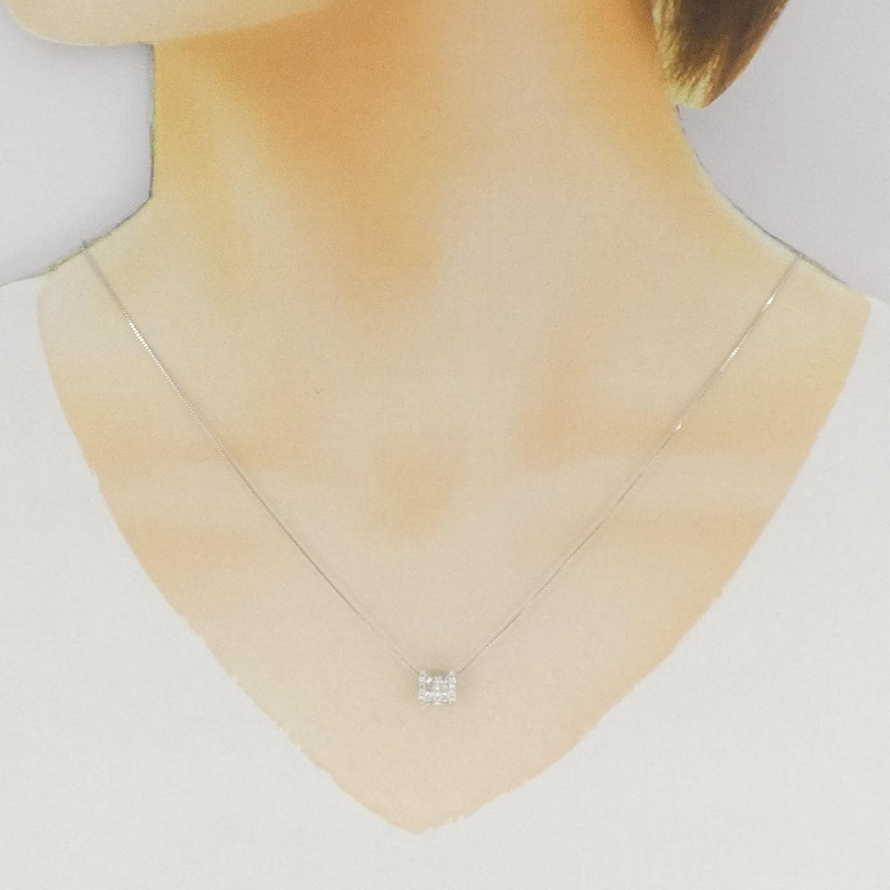 K18WG ダイヤモンド ネックレス 0.37CT