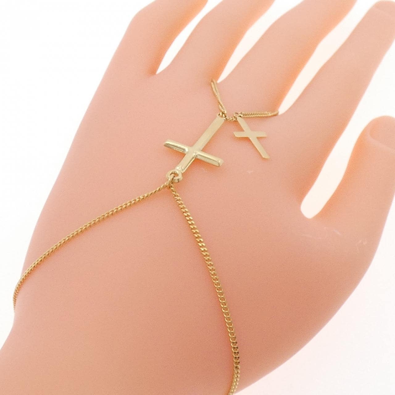 K18YG Cross Finger Bracelet