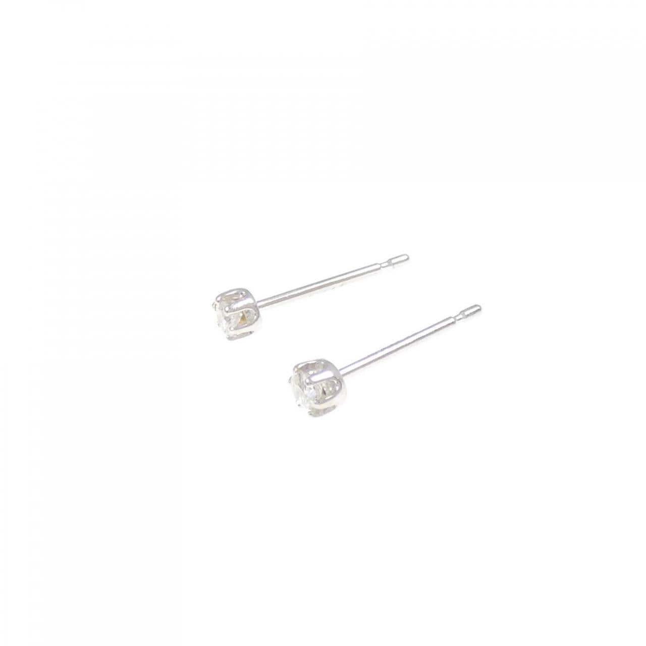 PT900 ソリティア ダイヤモンド ピアス 0.08CT
