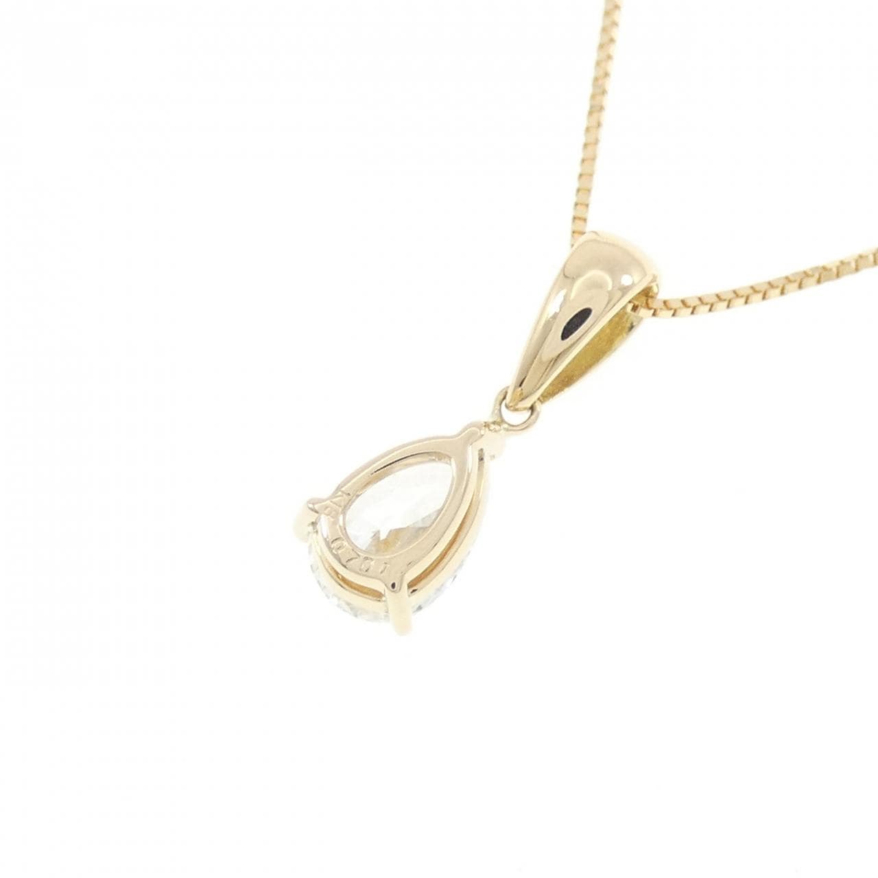 K18YG ダイヤモンド ネックレス 0.701CT F SI1 ペアシェイプ