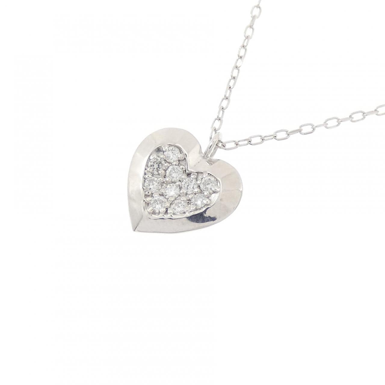 コメ兵｜K10WG ハート ダイヤモンド ネックレス 0.06CT｜ジュエリー