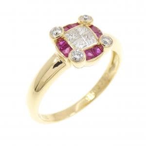 K18YG ルビー リング 0.50CT