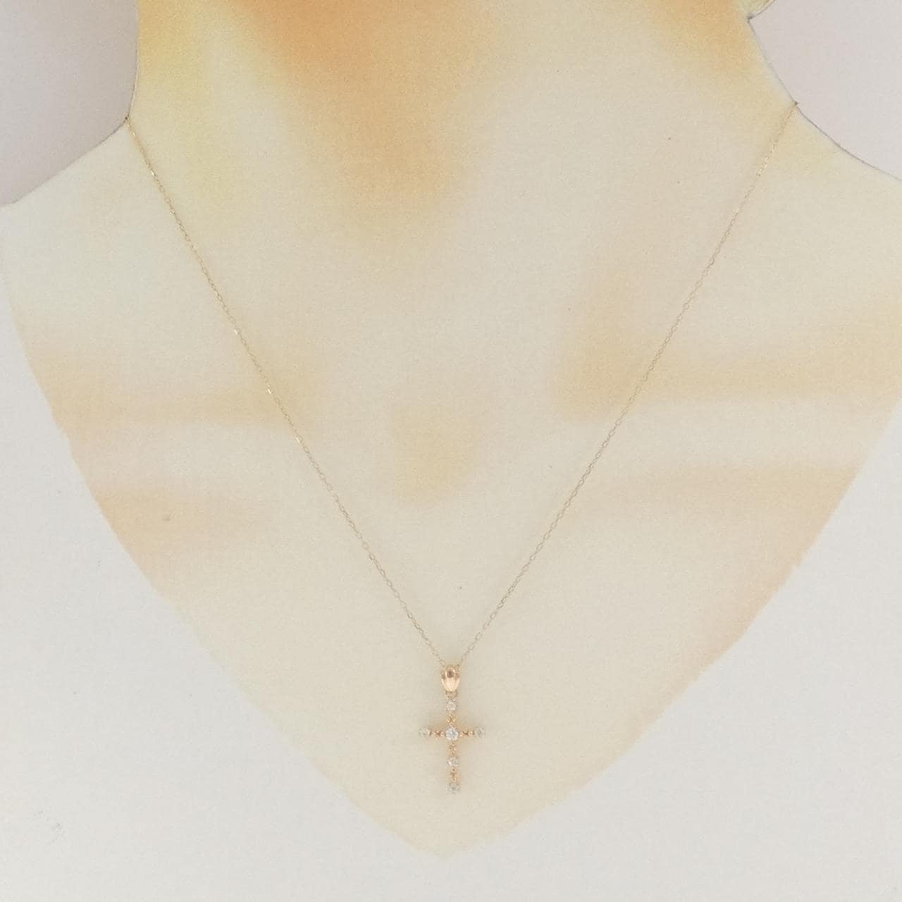 K10PG クロス キュービック ネックレス