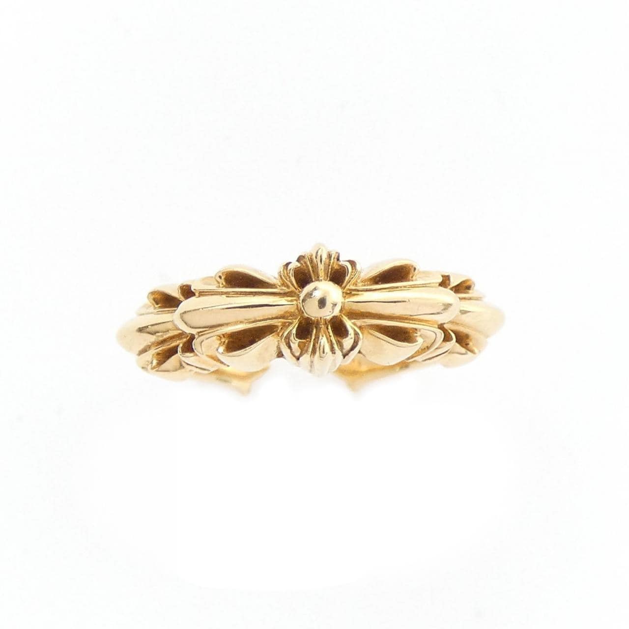 クロムハーツ CHROME HEARTS BABY CLSC DBL FLRL CRS OPEN GLD 207159922GLD RING