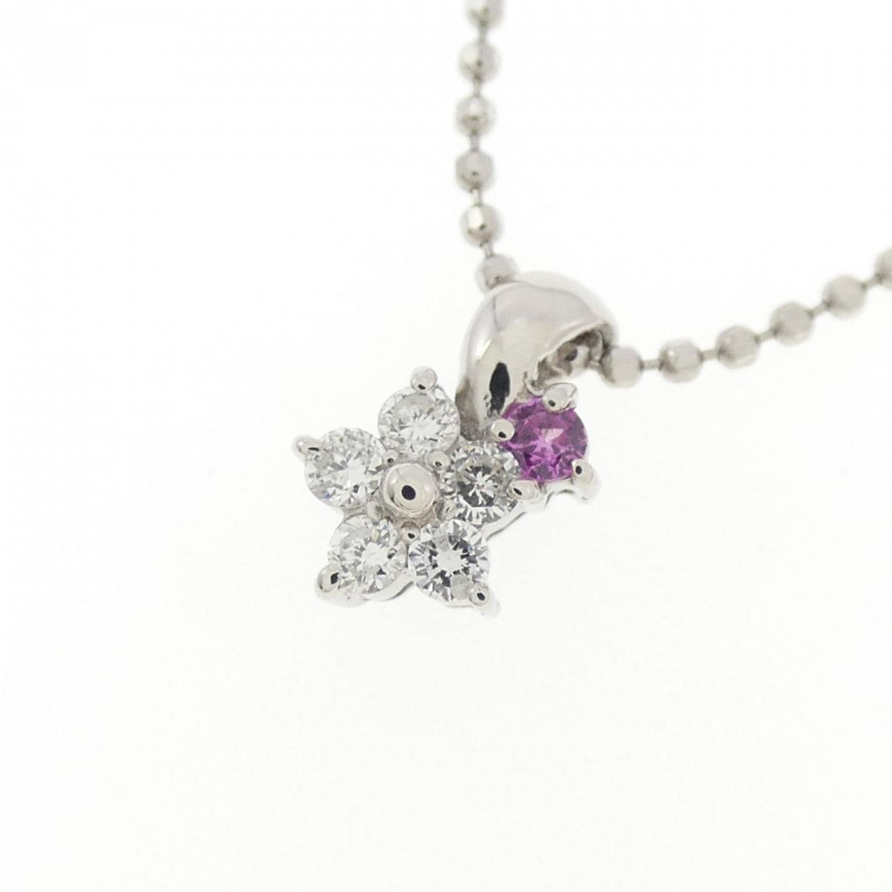 PT900/PT850 フラワー サファイヤ ネックレス