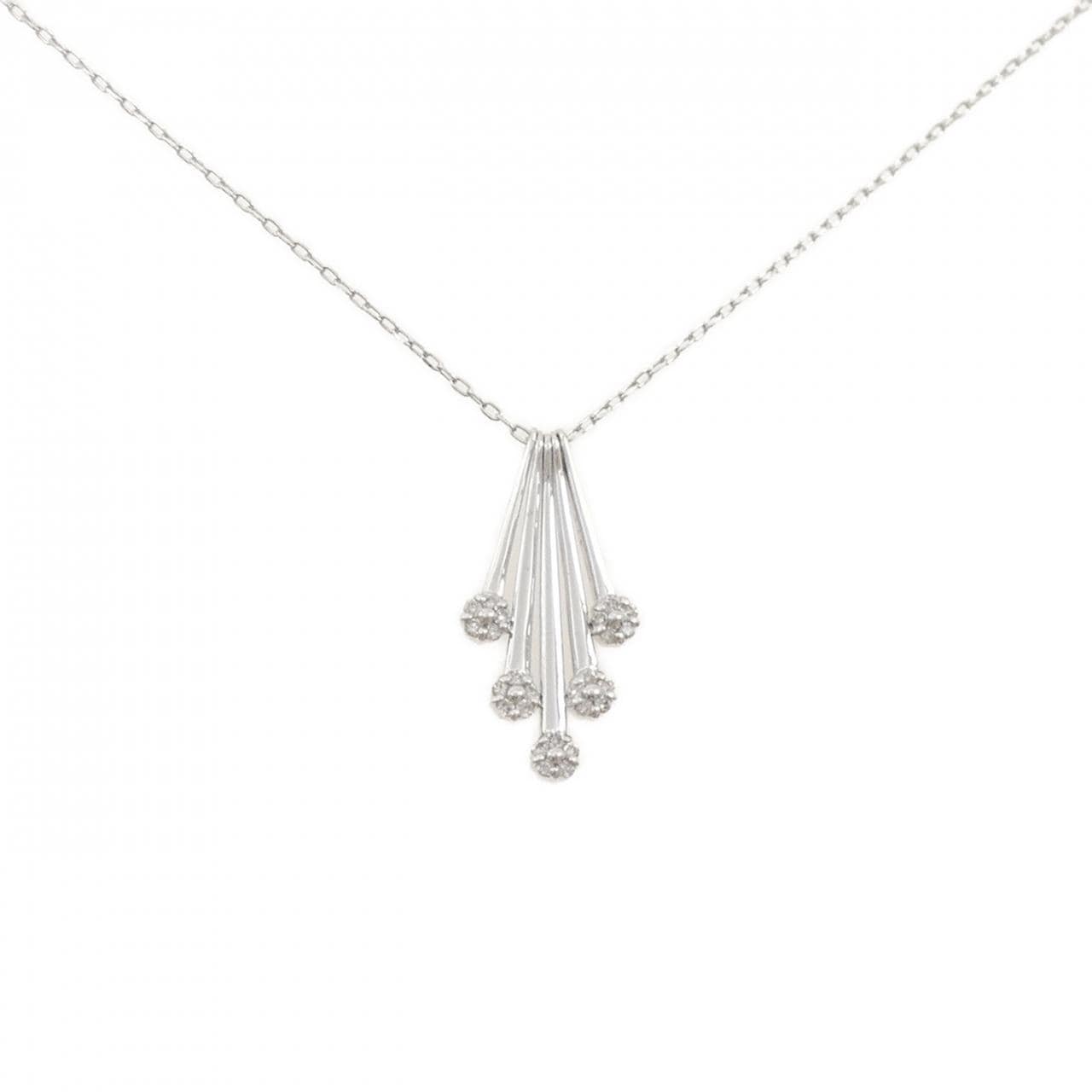K18WG ダイヤモンド ネックレス 0.15CT