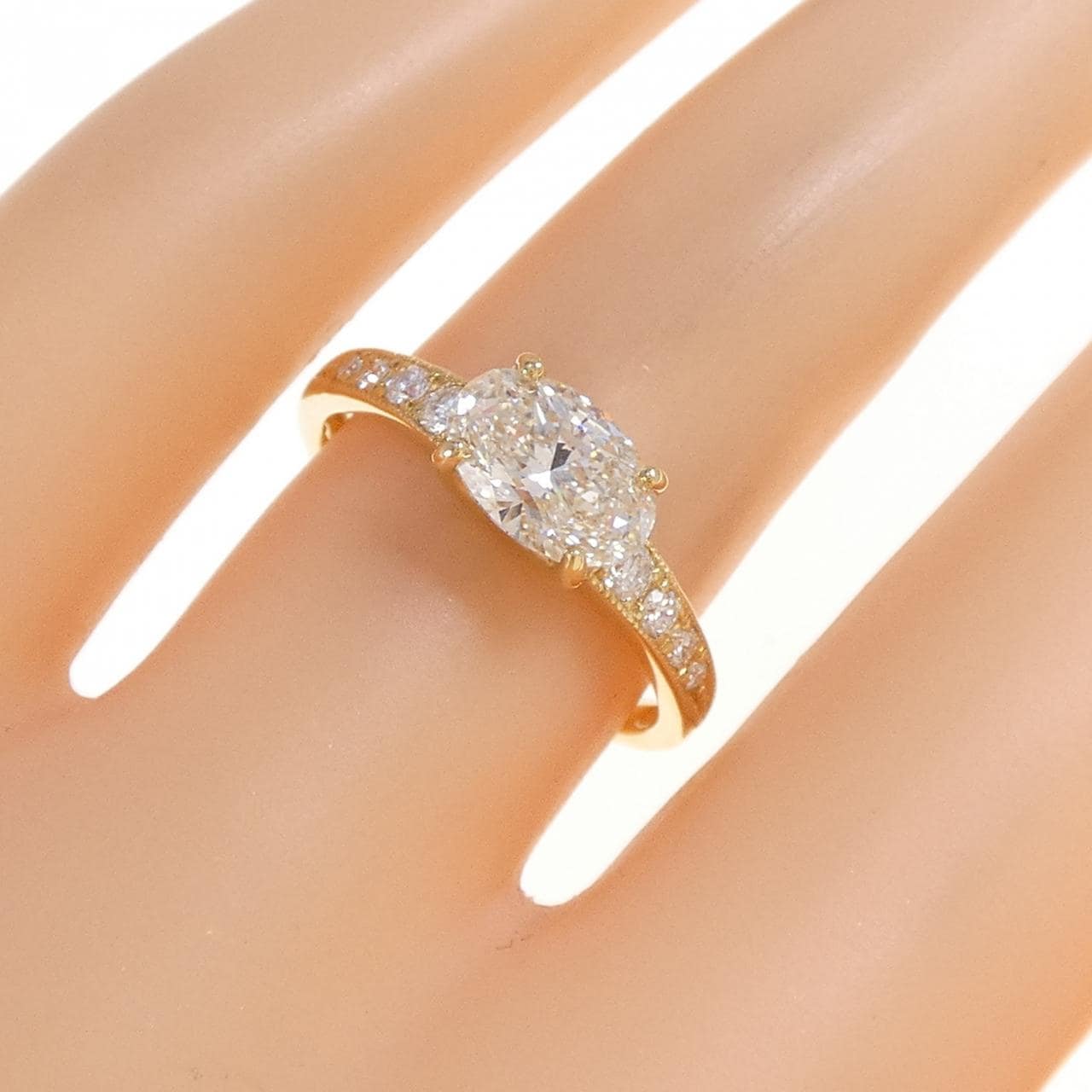 【リメイク】K18YG ダイヤモンド リング 1.012CT K VS2 オーバルカット