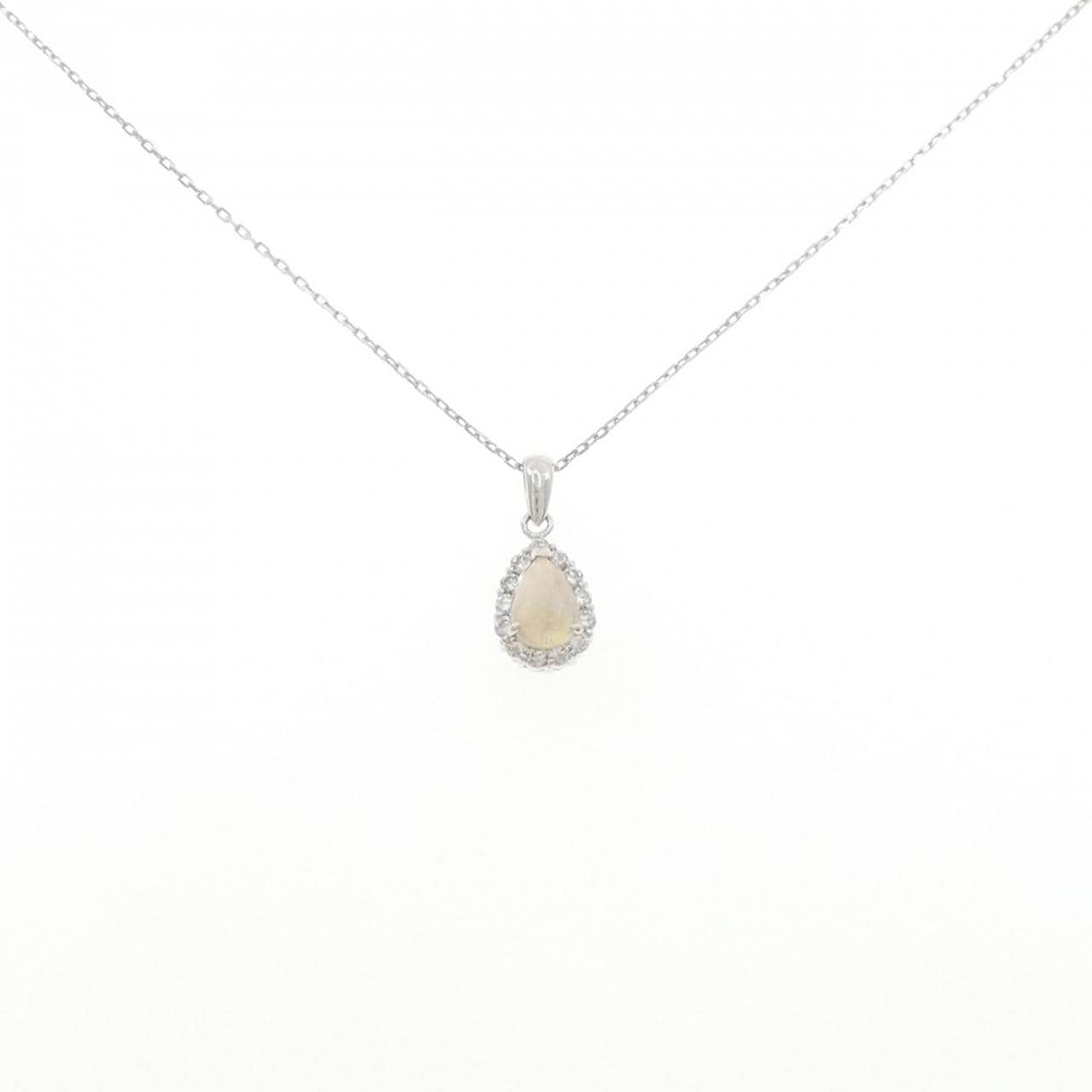 K18WG オパール ネックレス 0.41CT