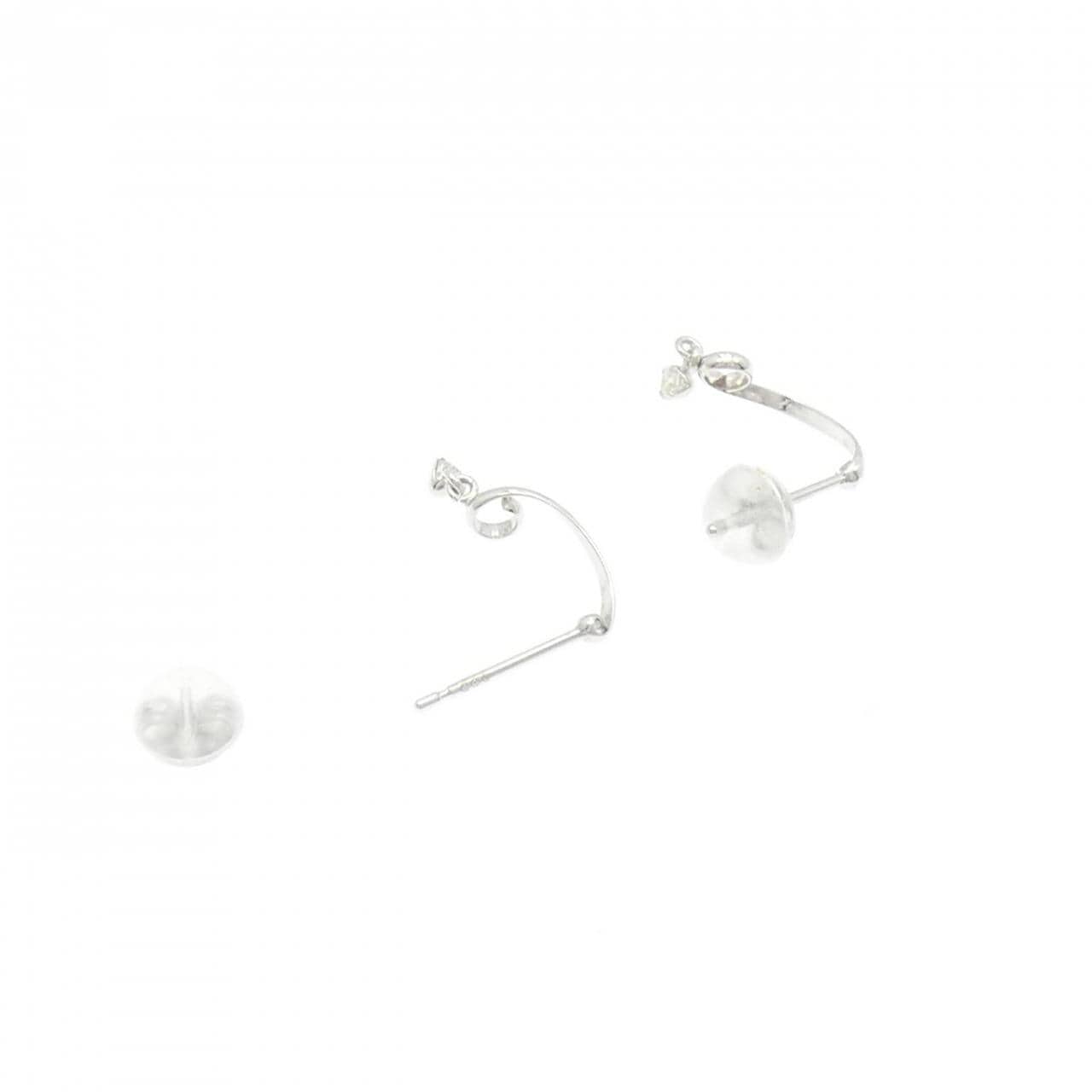 K14WG ダイヤモンド ピアス 0.06CT