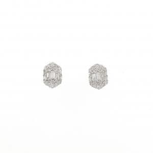 K18WG ダイヤモンド ピアス 0.42CT