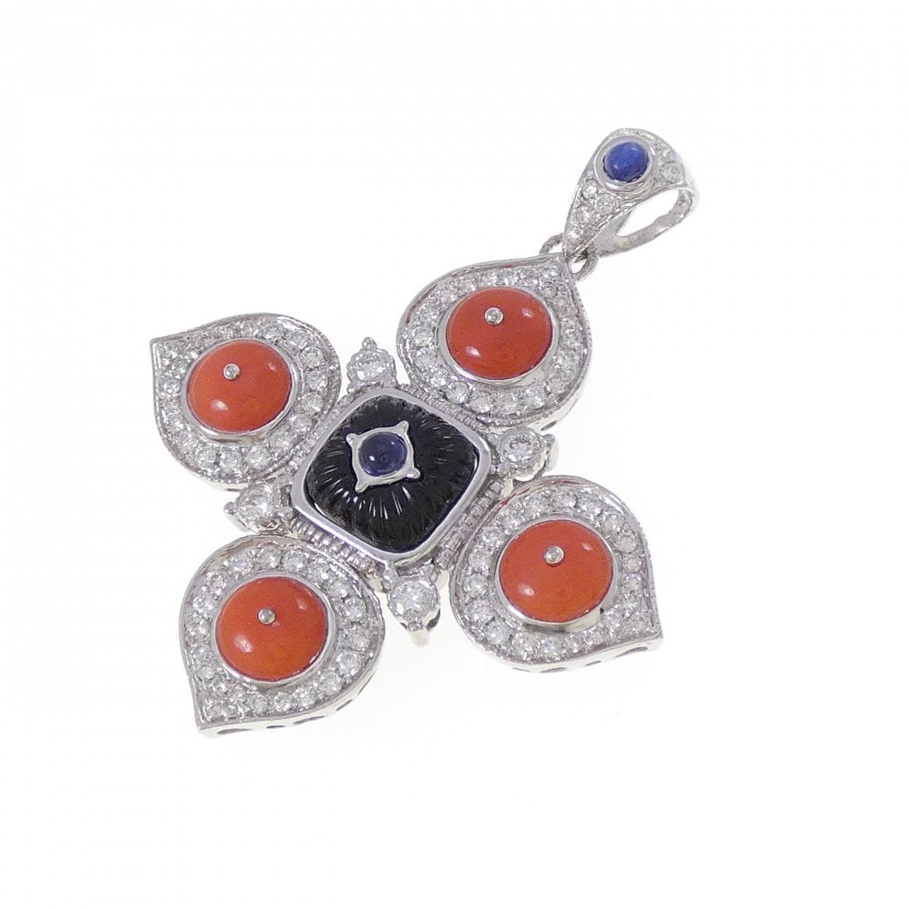 750WG カラーストーン ペンダント