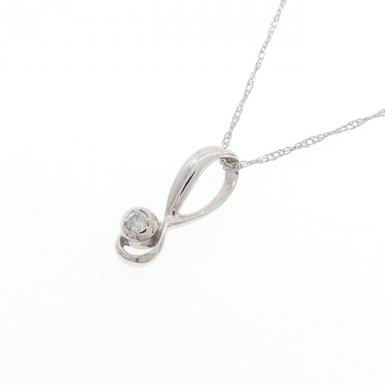 K14WG ダイヤモンド ネックレス 0.02CT