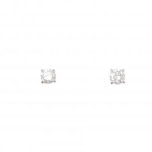 PT900 ソリティア ダイヤモンド ピアス 0.685CT