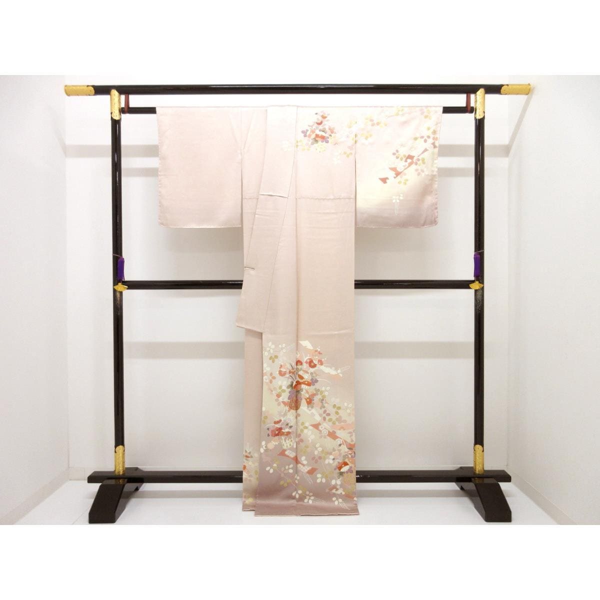 【未使用品】訪問着　友禅金彩加工　刺繍入りボカシ染
