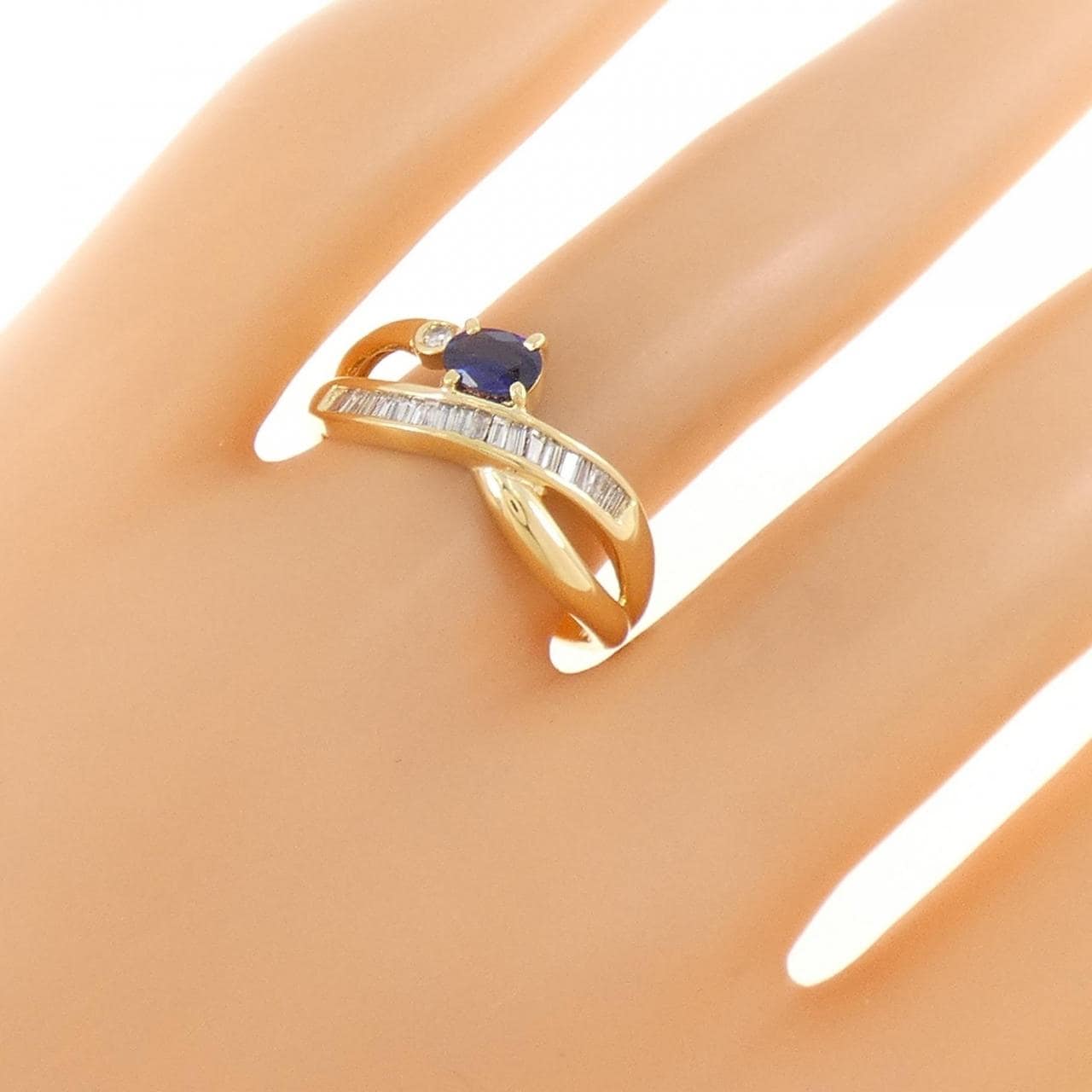 K18YG サファイヤ リング 0.40CT