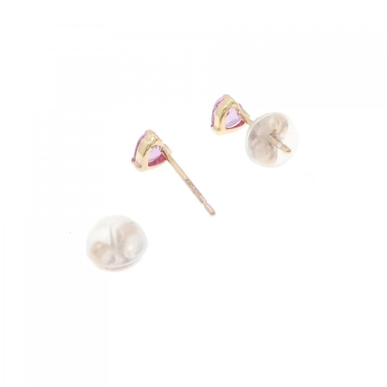 K18PG愛心藍寶石耳釘0.40CT